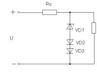 Zener-diodin yksinkertaisimman parametrisen stabilisaattorin laskenta