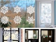 Ikkunoiden koristelu uudelle vuodelle Paperikäsitöitä ikkunoihin Uusi vuosi